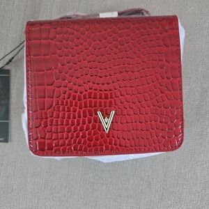 Vibrant Red Croc-Embossed Women's Bag